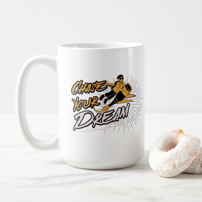 Chase Your Dream |  Inspirational Quote Coffee Mug (With Donut)