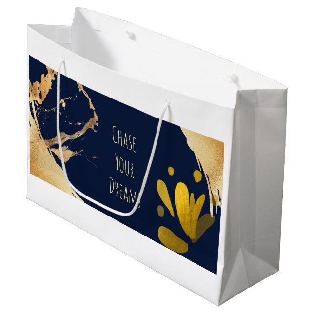 Chase your dreams large gift bag (Front Angled)