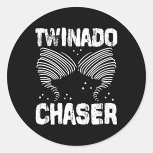 Chaser Funny Mum Dad Twin Parents  Classic Round Sticker