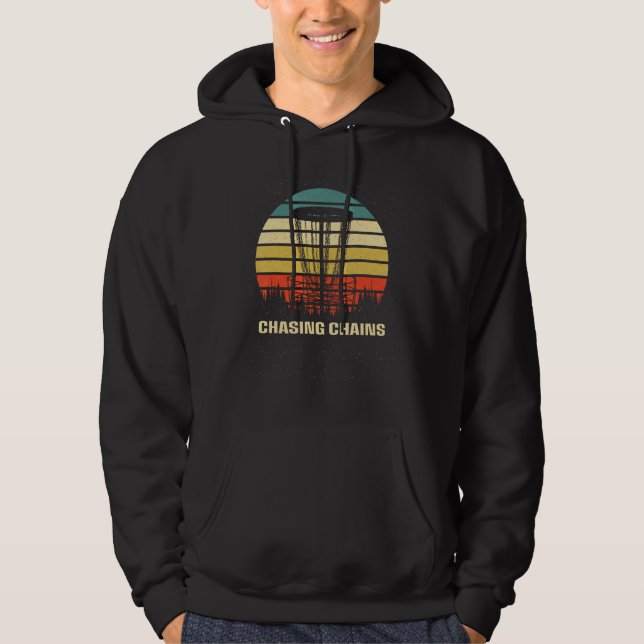 Chasing Chains Disc Golf Hobby Golfer Activities Hoodie (Front)