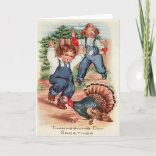 Chasing Down The Turkey Holiday Card