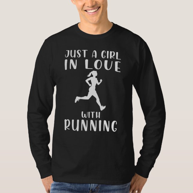 Chasing Dreams One Step at a Time: Running Girls D T-Shirt (Front)