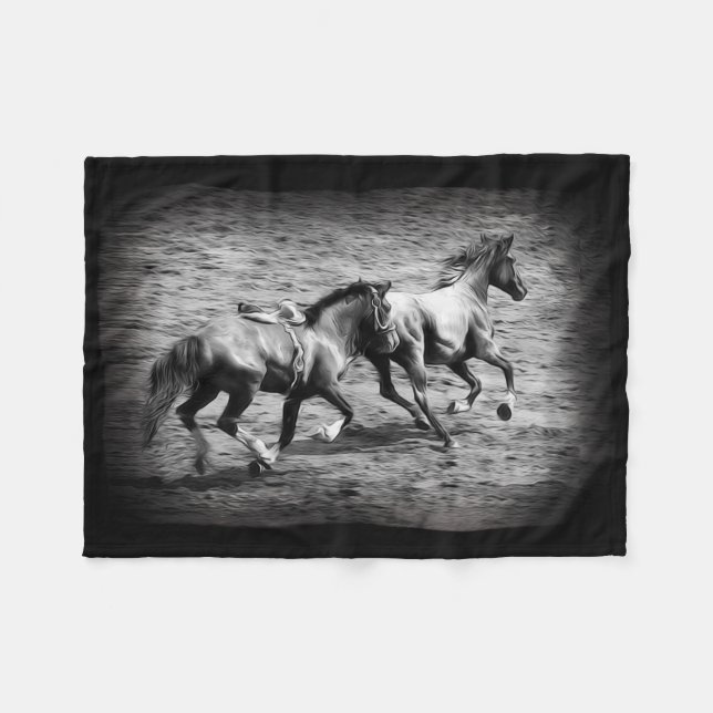 Chasing Freedom - Equine Art Fleece Blanket (Front (Horizontal))
