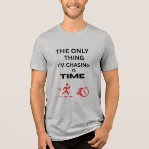CHASING GOALS GREY RED MOTIVATIONAL GRAPHIC MEN'S Tri-Blend SHIRT