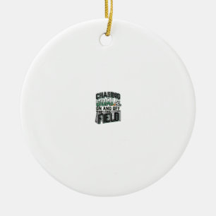 Chasing Goals Soccer Vintage Field Shirt Design_1 Ceramic Tree Decoration