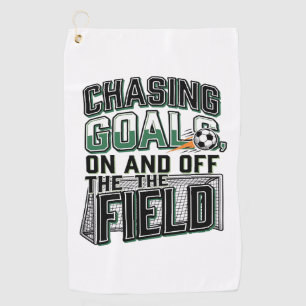 Chasing Goals Soccer Vintage Field Shirt Design_1 Golf Towel