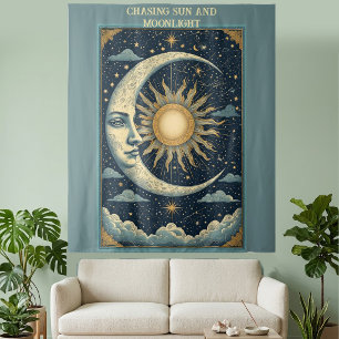 Chasing Sun & Moonlight Celestial Stars Universe Tapestry