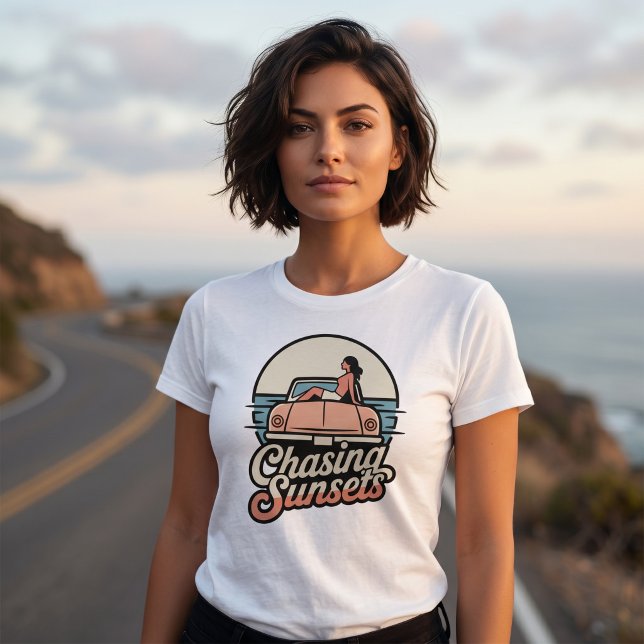 Chasing Sunsets Retro Aesthetic Women Tee (Creator Uploaded)