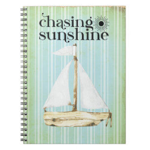 Chasing Sunshine Sailboat Notebook
