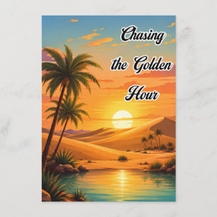 Chasing the Golden Hour Desert Sunset Aesthetic Enclosure Card