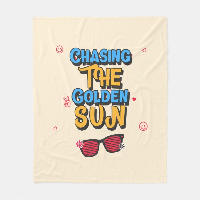 Chasing the Golden Sun Fleece Blanket (Front)