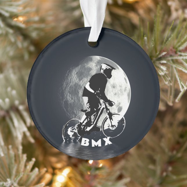 Chasing the Moon - Mountain Biker Ornament (Tree)