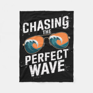 Chasing The Perfect Wave Surfing - Beach Adventure Fleece Blanket