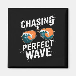 Chasing The Perfect Wave Surfing - Beach Adventure Magnet