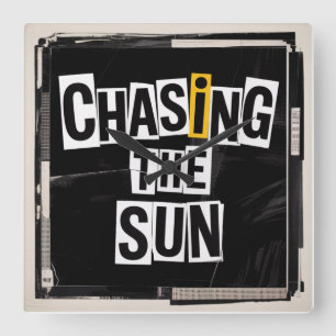 Chasing The Sun Square Wall Clock
