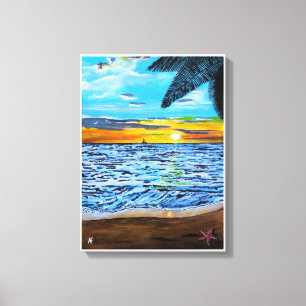 Chasing the Sunset Painting by Alfred Fox Canvas Print