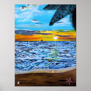 Chasing the Sunset Painting by Alfred Fox Poster