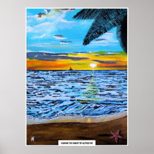 Chasing the Sunset Painting by Alfred Fox Poster