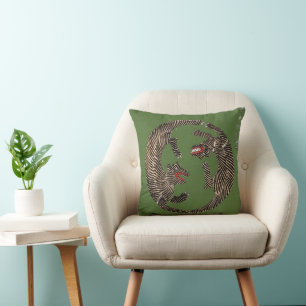 Chasing Tigers Taguchi Tamoki Olive Green Cushion