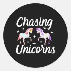 Chasing Unicorns Magical Classic Round Sticker