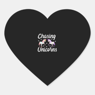 Chasing Unicorns Magical Long Sleeve T-Shirt Heart Sticker