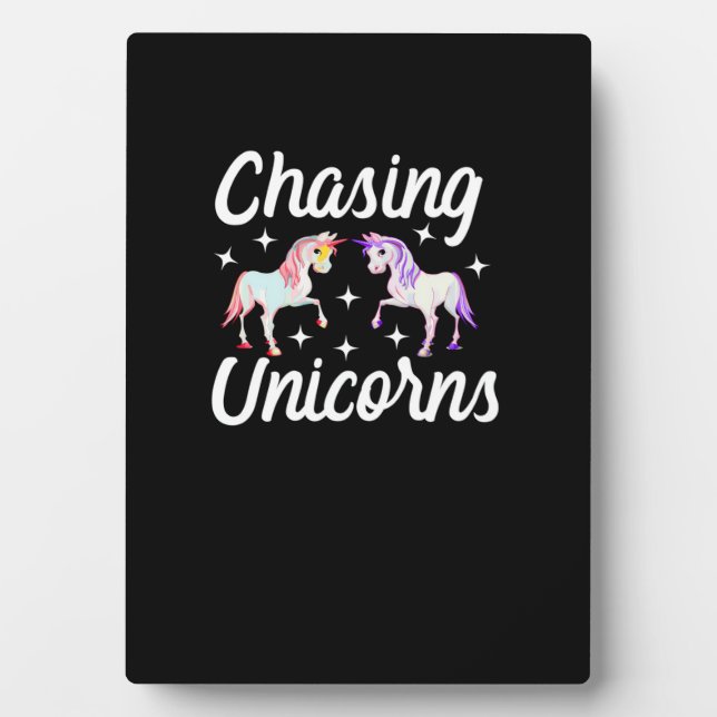 Chasing Unicorns Magical Long Sleeve T-Shirt Plaque (Front)
