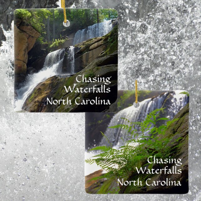 Chasing Waterfalls North Carolina Mountains Photo Ceramic Ornament (Creator Uploaded)
