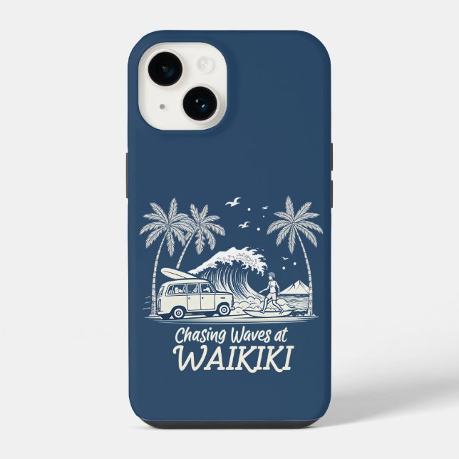 Chasing Waves at Waikiki iPhone Case (Back)