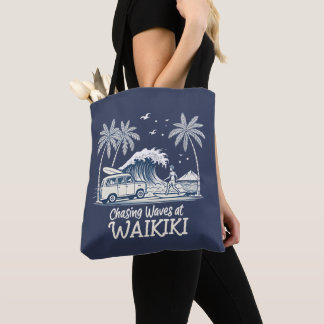 Chasing Waves at Waikiki Tote Bag
