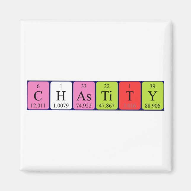 Chastity periodic table name magnet (Front)