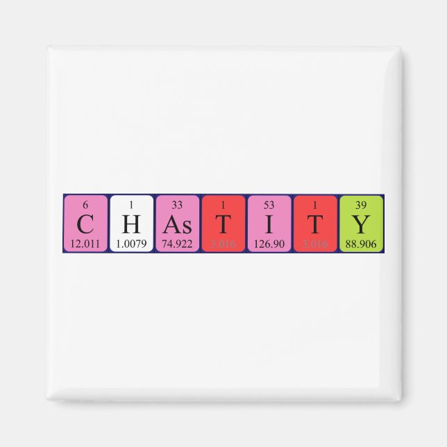 Chastity periodic table name magnet (Front)