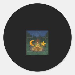 Chat Between The Moon Graphic Classic Round Sticker