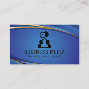 Chat Bubbles   Blue Geometric Background Business Card