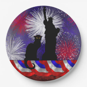 Chat Noir and July 4th Paper Plate