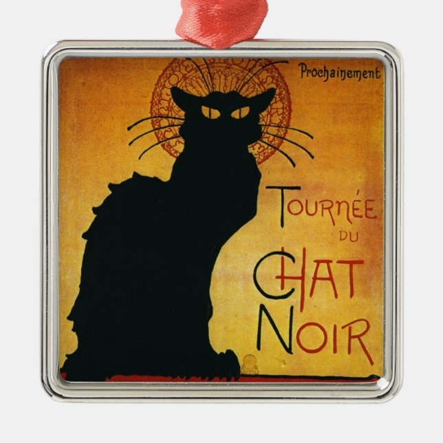 Chat Noir - Black Cat Metal Tree Decoration (Front)