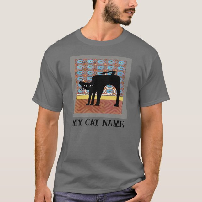 Chat Noir,  Black Cat Print T-Shirt (Front)