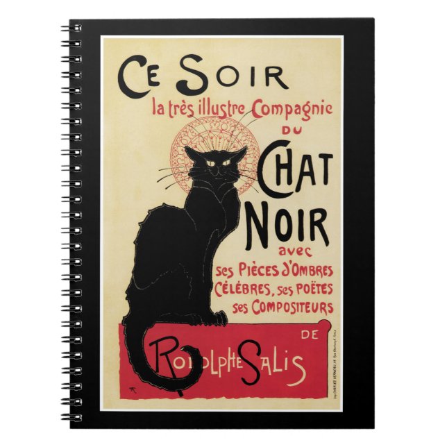 Chat Noir~Black Cat Spiral Notebook (Front)
