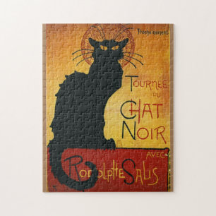 Chat Noir - Black Cat Vintage Old Illustration Jigsaw Puzzle