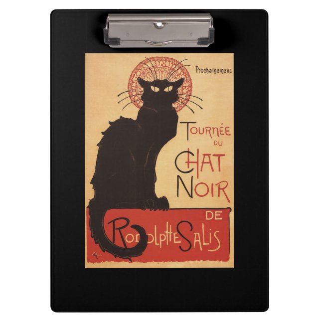 Chat Noir Cabaret Troupe Black Cat Promo Poster Clipboard (Front)