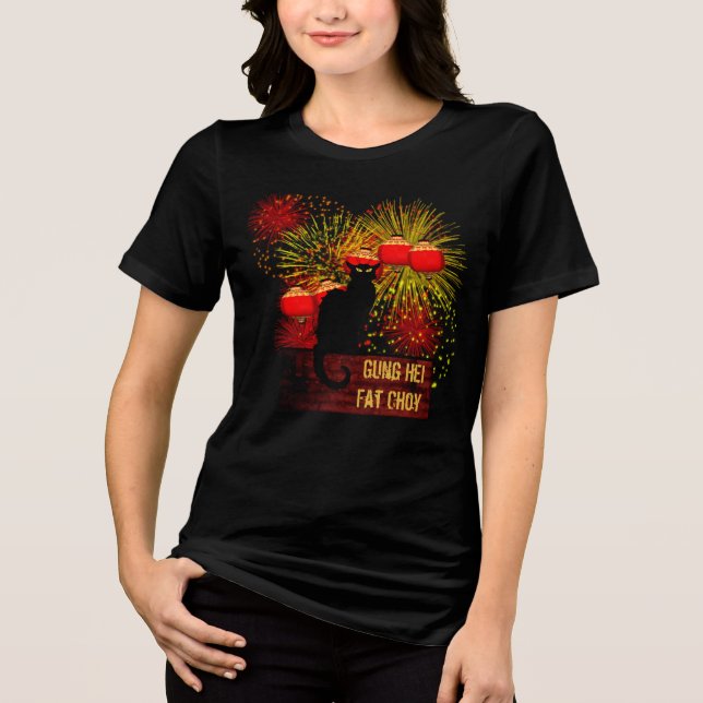 Chat Noir Chinese New Year Tri-Blend Shirt (Front)