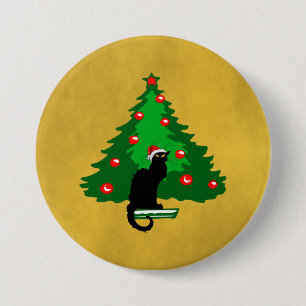 Chat Noir Christmas 7.5 Cm Round Badge