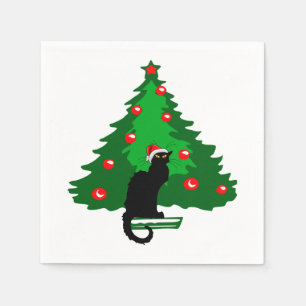 Chat Noir Christmas Napkin