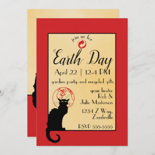Chat Noir Earth Day Invitation