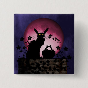 Chat Noir Easter 15 Cm Square Badge