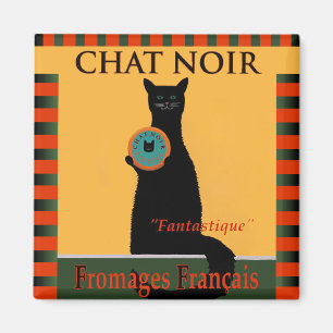 Chat Noir Fromages Français Magnet