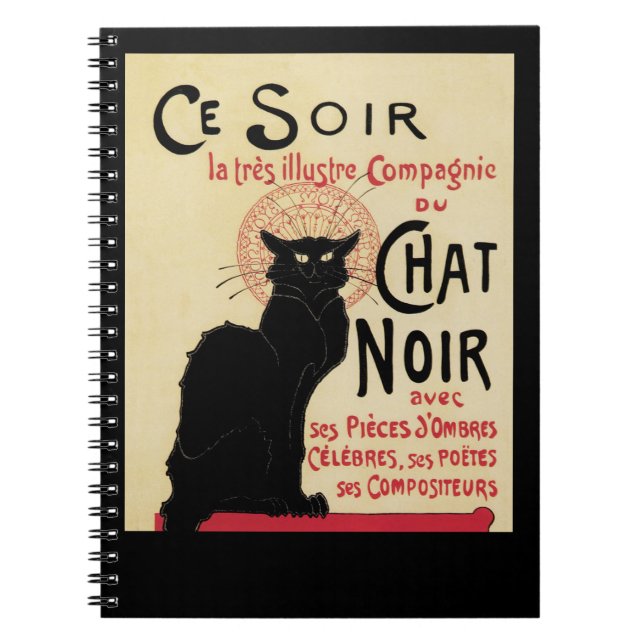 Chat Noir Spiral Notebook (Front)