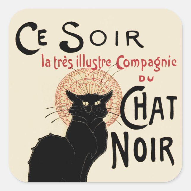 Chat Noir Square Sticker (Front)