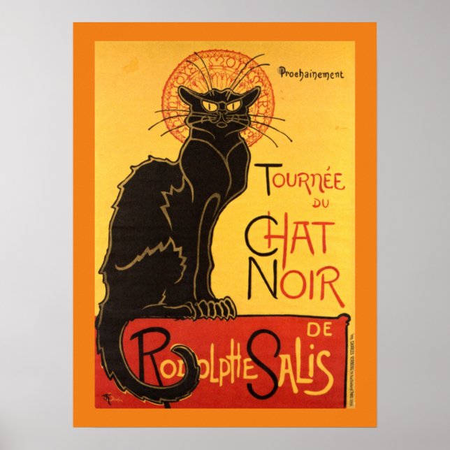 Chat Noir Steinlen Belle Epoque Vintage Art Poster (Front)