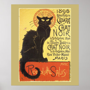 Chat Noir Steinlen Belle Epoque Vintage Art Poster