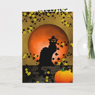 Chat Noir Thanksgiving Holiday Card